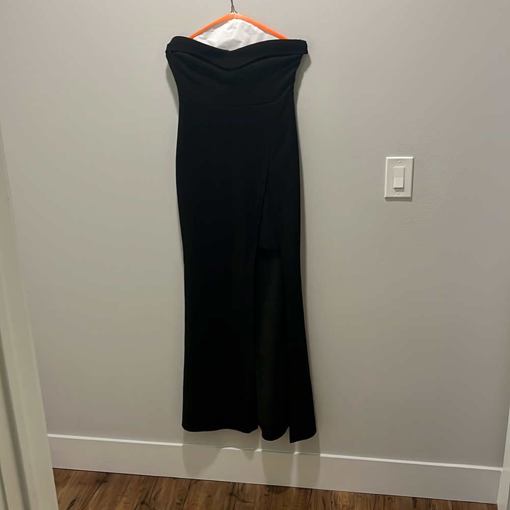 Black Strapless Slit Dress -  Likely - size 6